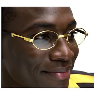 Gold Round Glasses Fashion‎ Eyewear Men Women Sophisticated Shades Gafas Lentes